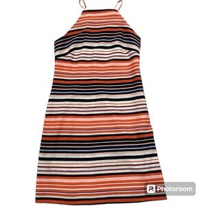 Tommy Hilfiger Striped Orange and Black Dress